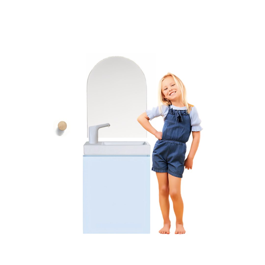 PRÉVENTE - Lavabo Enfant Montessori évolutif 18 mois - 8 ans | Mobile, autonome en eau & sans travaux - BLEU