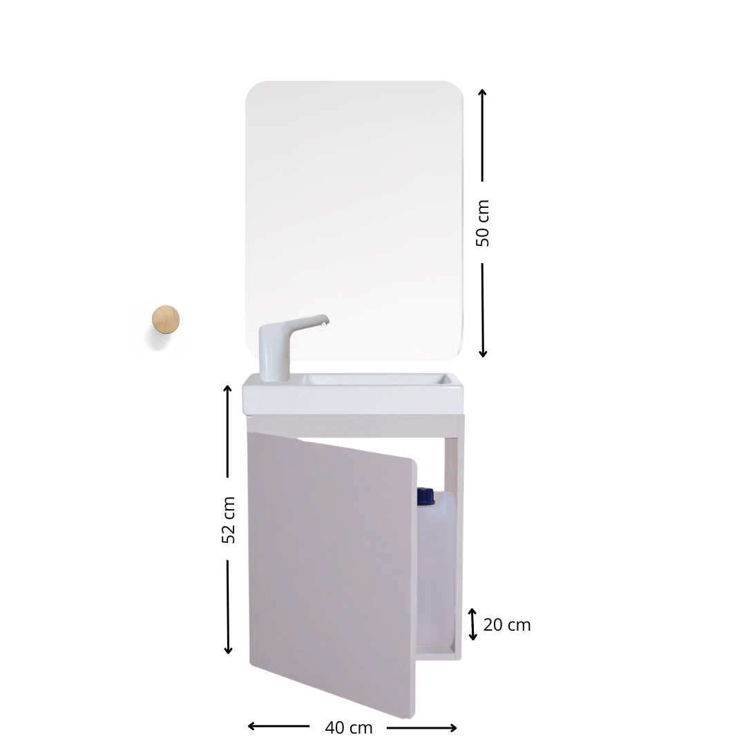 Ensemble lavabo Montessori avec son miroir et porte serviette - pour enfants de 18 mois à 7 ans - GRIS