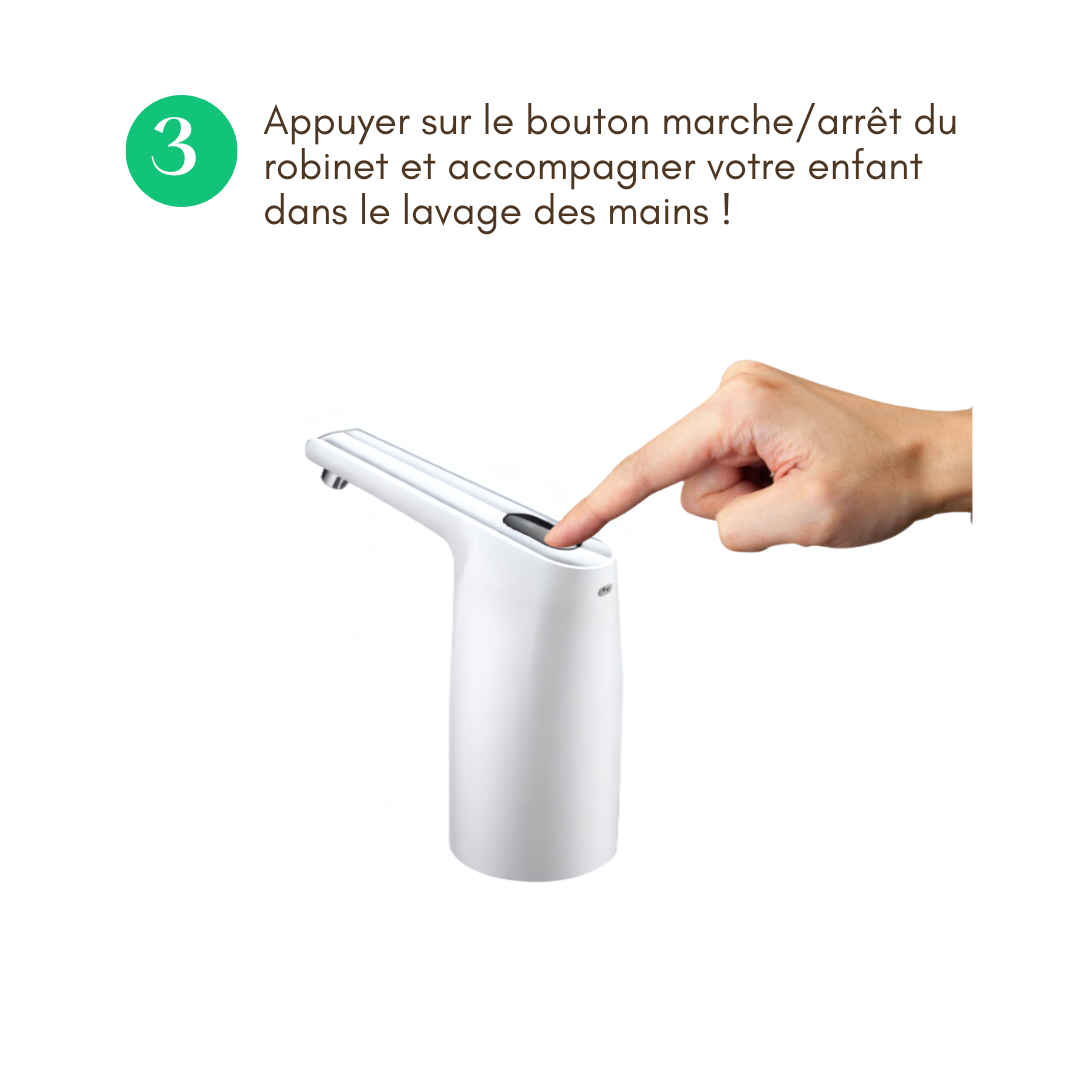 Lavabo Enfant Montessori évolutif 18 mois - 8 ans | Mobile, autonome en eau & sans travaux - BLANC
