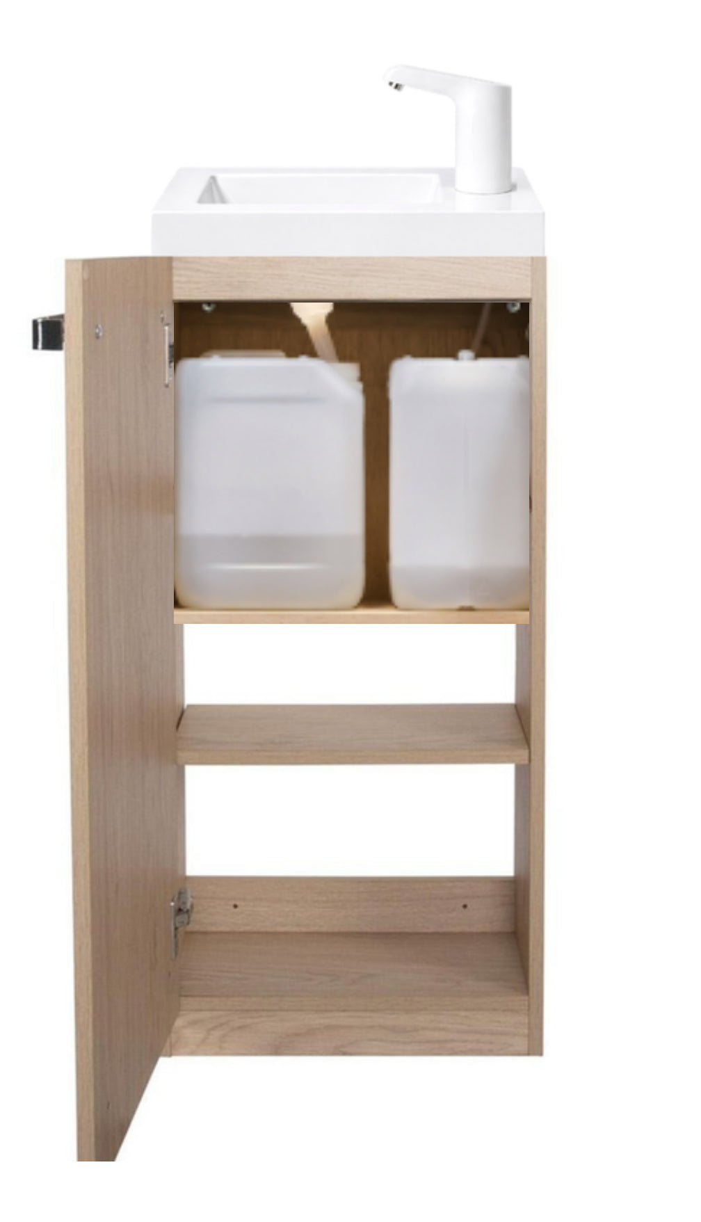 Lavabo autonome en bois sans plomberie – Lave-mains sans arrivée d’eau, prêt à l’emploi