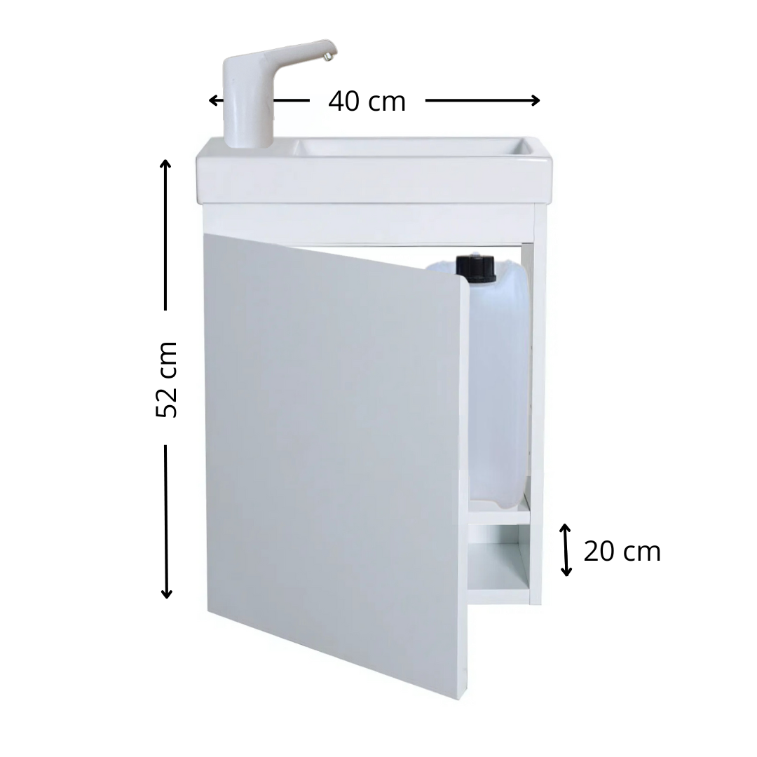 Lavabo Enfant Montessori évolutif 18 mois - 8 ans | Mobile, autonome en eau & sans travaux - BLANC