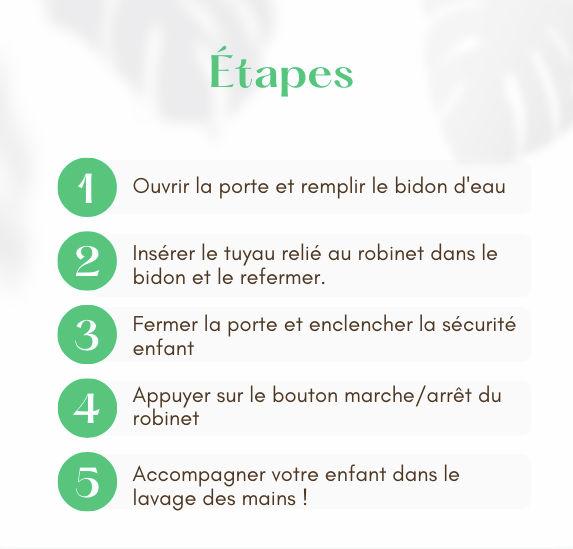 Lavabo Enfant Montessori évolutif 18 mois - 8 ans | Mobile, autonome en eau & sans travaux - VERT