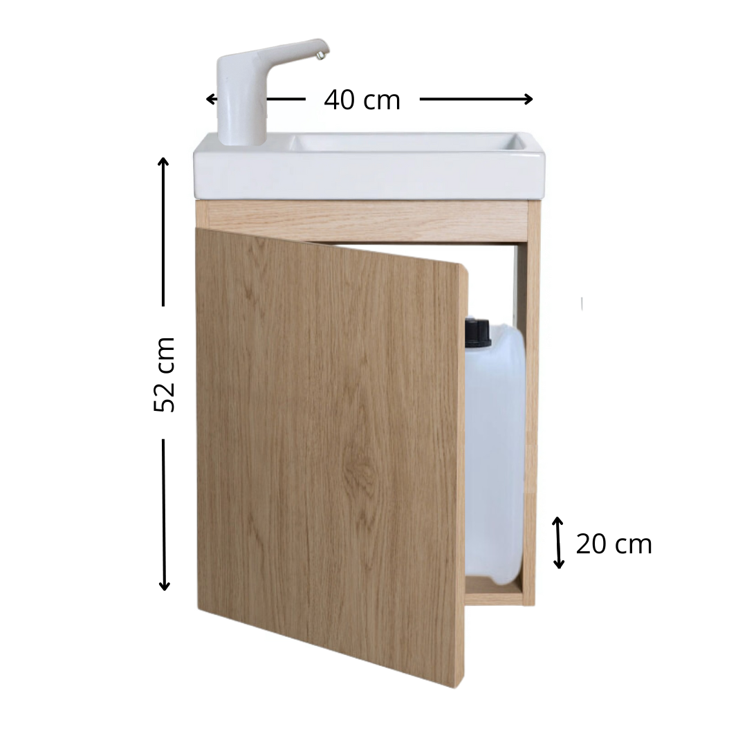 Lavabo Enfant Montessori évolutif 18 mois - 8 ans | Mobile, autonome en eau & sans travaux - EFFET BOIS