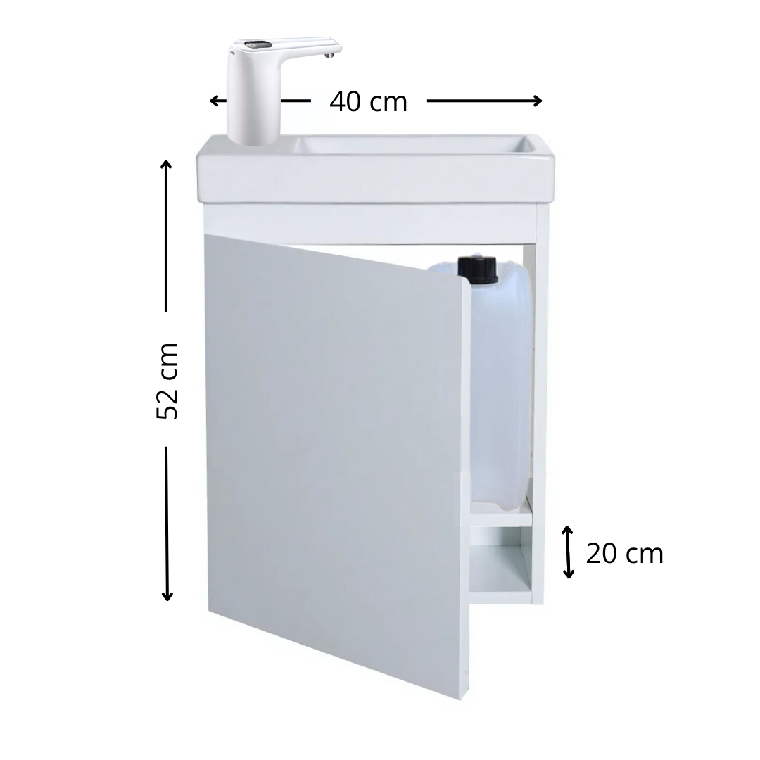 Lavabo Montessori évolutif pour enfant de 2 ans à 8 ans - mobile et autonome en eau - GRIS PERLE