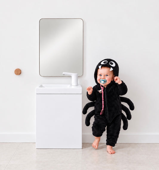 Ensemble lavabo Montessori avec son miroir et porte serviette - pour enfants de 18 mois à 8 ans - BLANC
