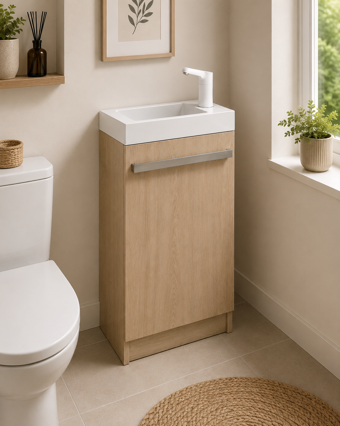Lavabo autonome en bois sans plomberie – Lave-mains sans arrivée d’eau, prêt à l’emploi