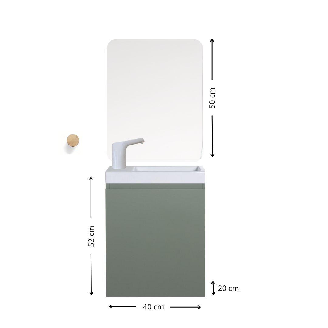 Montessori kids wash station with integrated fresh and waste water tanks